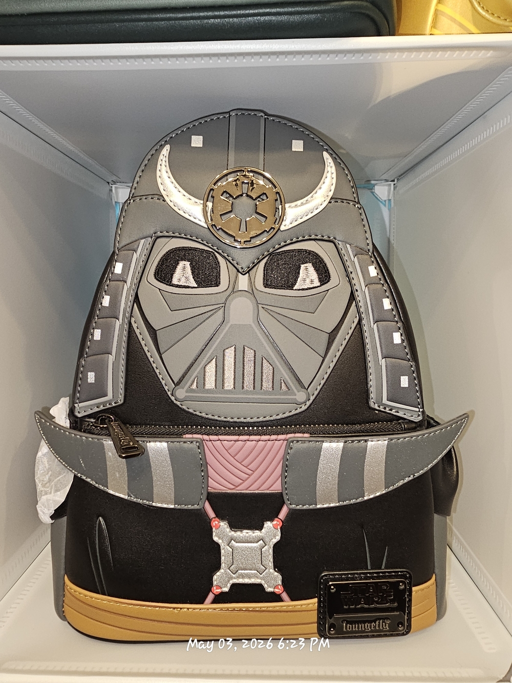 Loungefly Star Wars Grey Black Gold Vader Samurai Mini Backpack